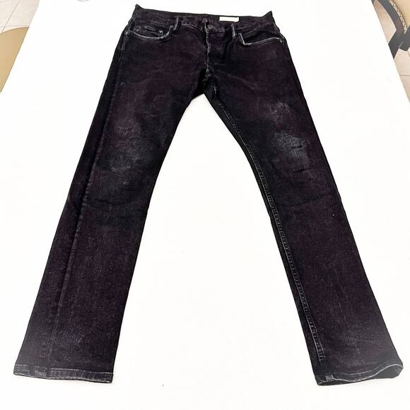 All Saints Rex Black Button Fly Slim LegDenim Jeans Size 33 - Picture 4 of 9